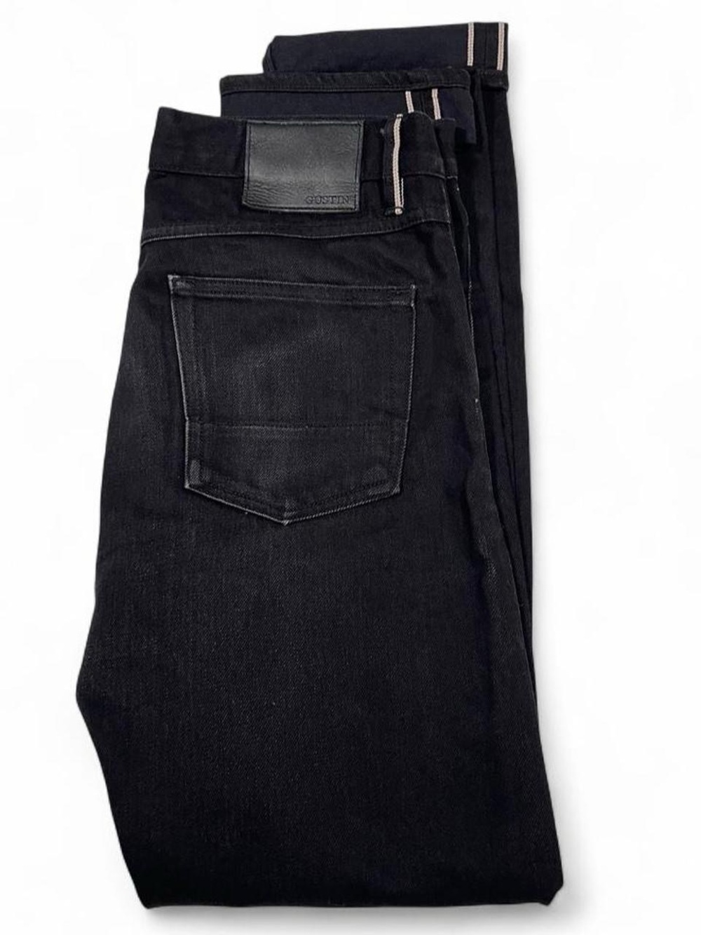 MINT! Gustin Japanese Selvedge Black Slim Fit Button-Fly Jeans Mens Size W33 L34